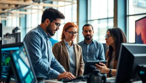 Showcasing a vibrant collaborative environment of Technology Companies with diverse engineers.