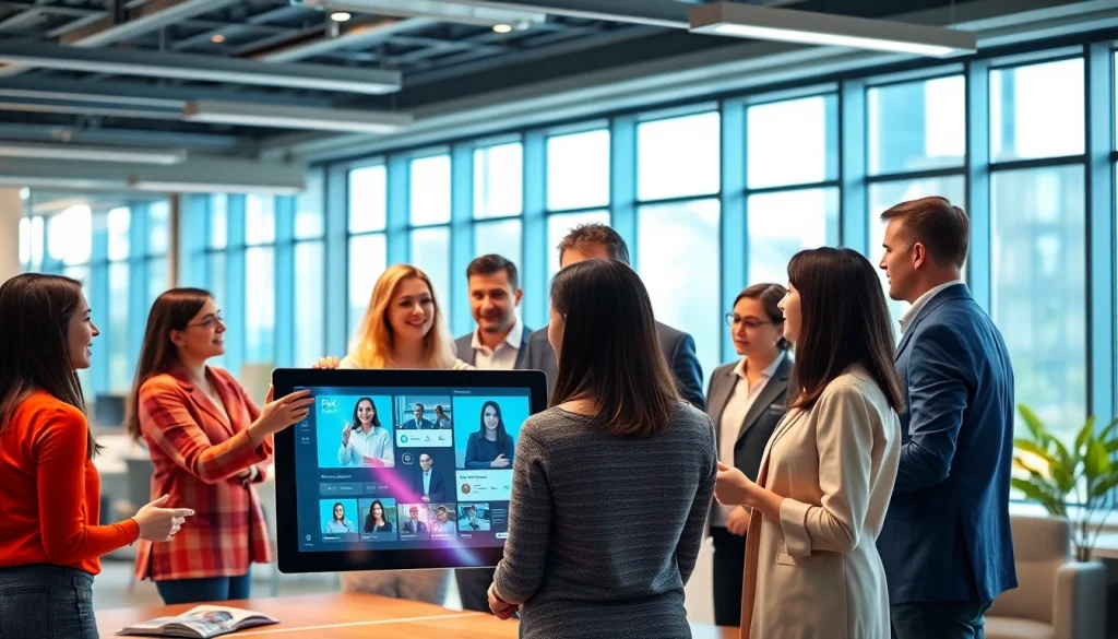 Enhance communication with plexatalk in a vibrant office setup showcasing collaboration.