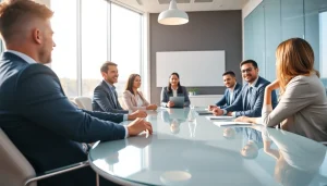 Engaging business meeting at https://fhpts.com showcasing diverse professionals in a bright office.