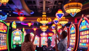 Menangkan jackpot dengan slot gacor yang penuh warna dan suasana kasino yang meriah.