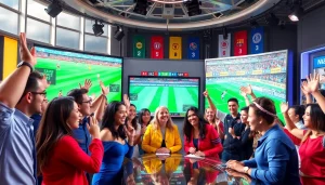 스포츠중계 생생하게 전달하는 방송 스튜디오에서의 경기 중계