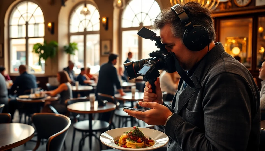 Commercial Photographer capturing vibrant café scene in Milan