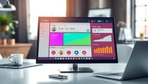 Visual of a modern Instagram smm panel dashboard showcasing engagement metrics and analytics.