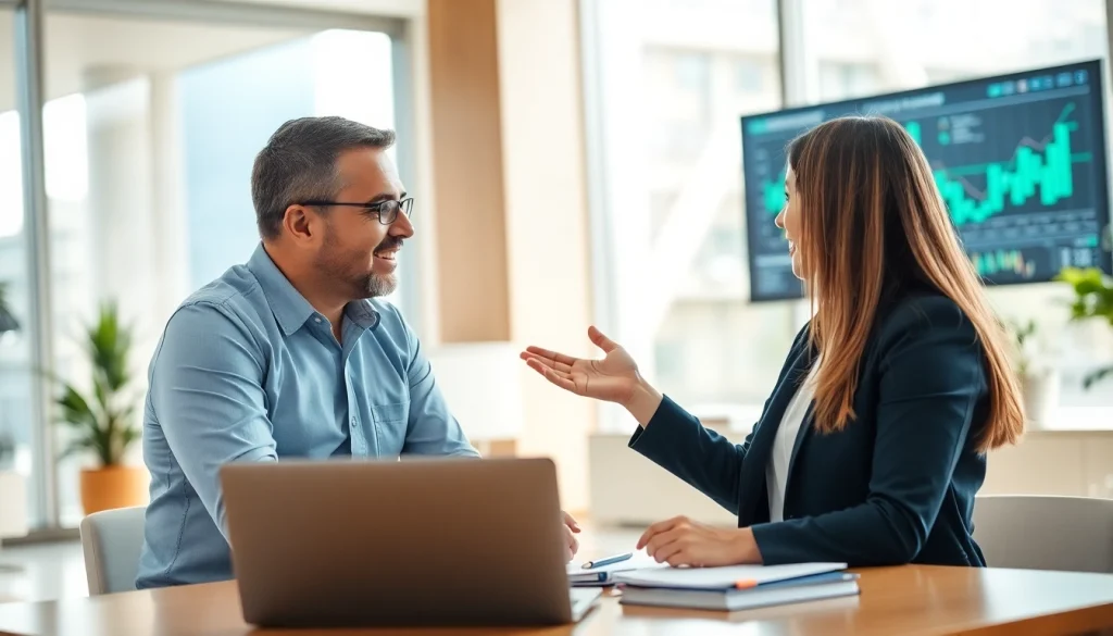 카드 한도 현금화에 대한 상담을 진행하는 전문가와 고객의 상호작용 장면