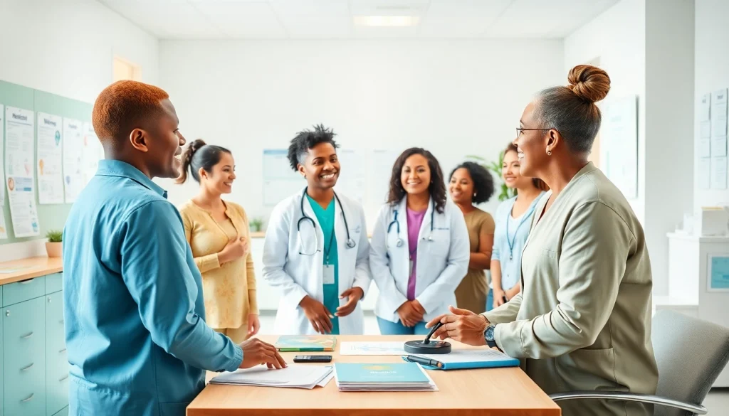 Engaging healthcare professional illustrating Health concepts in a welcoming clinic.