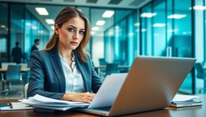 Analyze B2B mystery shopping insights with a businesswoman evaluating competitor pricing.