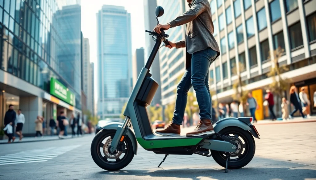 e roller leasing effizient nutzen mit einem modernen E-Scooter in urbaner Umgebung