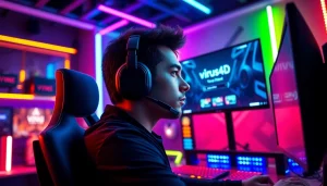 Mengakses virus4d login dengan gamer bersemangat di lingkungan gaming modern