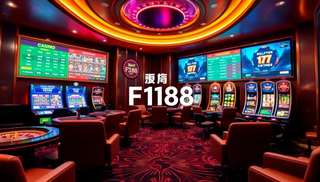 Gambling at แบรนด์ F168 online casino with vibrant games, chips, and stylish interface.