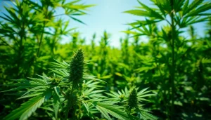 La legalisation cannabis espagne représentée par une plante de cannabis vibrante dans un champ verdoyant.