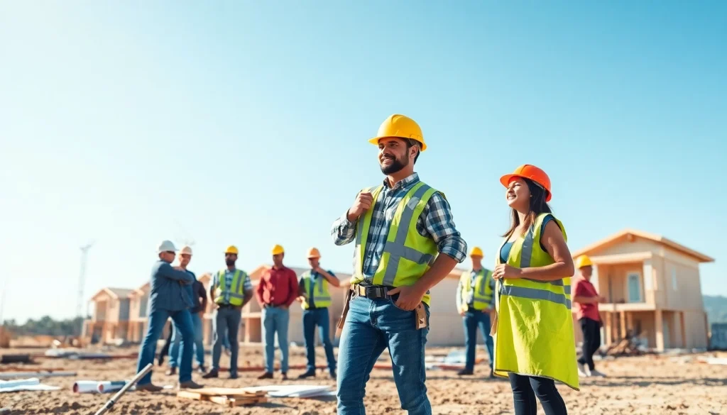 Builders collaborating on a construction site, highlighting the Texas association of builders.