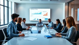 VAT Return Filing professionals collaborating in a modern office, showcasing teamwork and transparency.