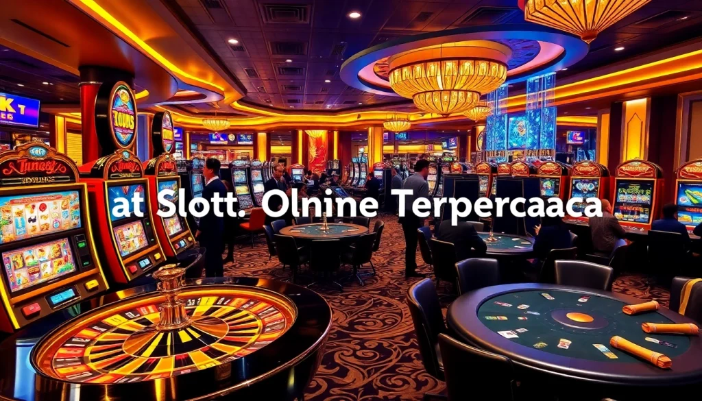 Experience excitement at Slot Online Terpercaya with vibrant slot machines and professional gaming ambiance.