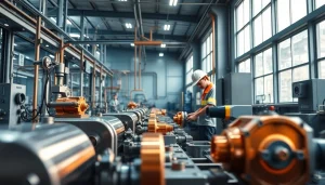 Copper plating process in a modern Malaysian diecasting facility, showcasing advanced machinery and skilled workers.