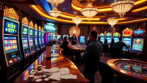 Experience the excitement of Situs Slot Gacor with colorful slot machines and immersive gambling atmosphere.