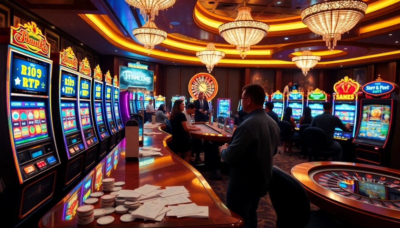 Experience the excitement of Situs Slot Gacor with colorful slot machines and immersive gambling atmosphere.