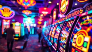 Rasakan slot depo 1000 dengan suasana permainan kasino yang cerah dan energik.