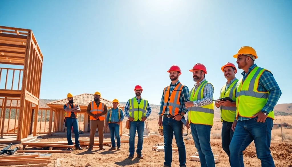 Builders from the Texas association of builders collaborating on a construction project.