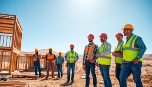 Builders from the Texas association of builders collaborating on a construction project.