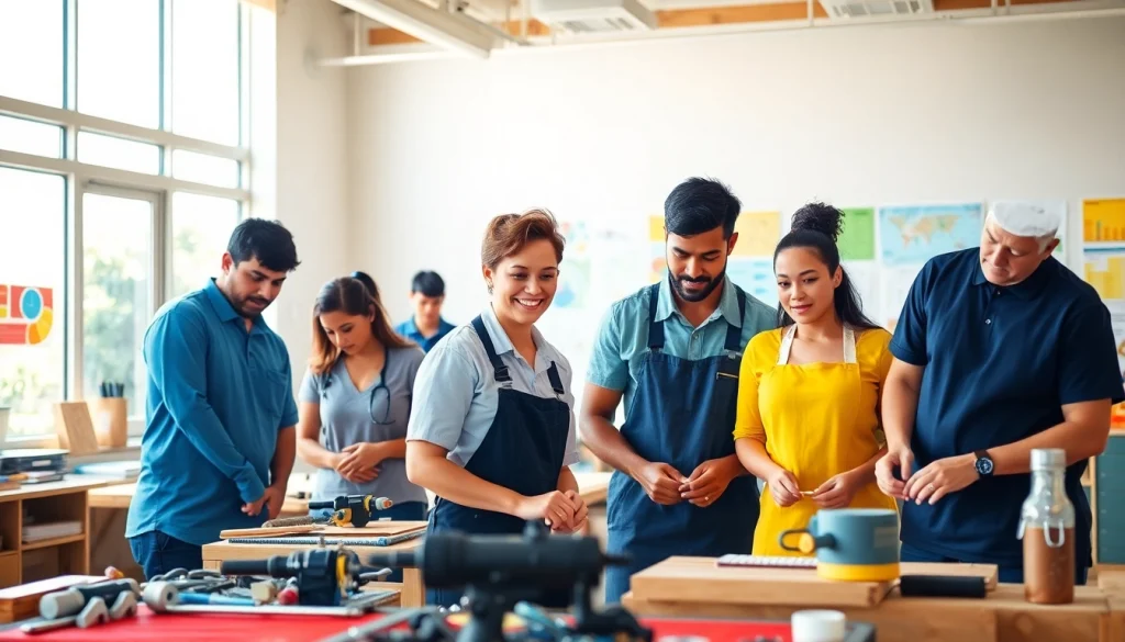 Hands-on training at hawaii trade schools showcasing diverse students in an engaging workshop.