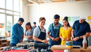 Hands-on training at hawaii trade schools showcasing diverse students in an engaging workshop.