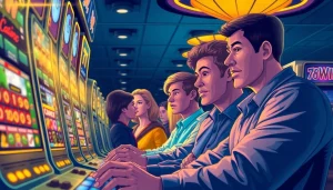 Experience the excitement of แบรนด์ 78WIN in a modern gaming environment filled with diverse players and the thrill of online betting.