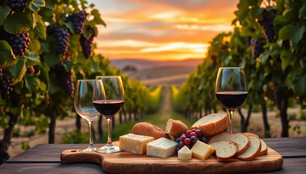 Experience the scenic beauty of Clarksburg wineries with a wine tasting setup amid lush vineyards.