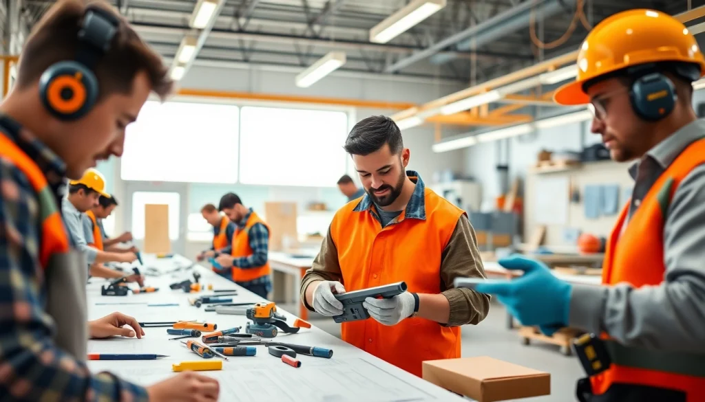 Students at construction trade schools in texas actively engaging in practical skills training