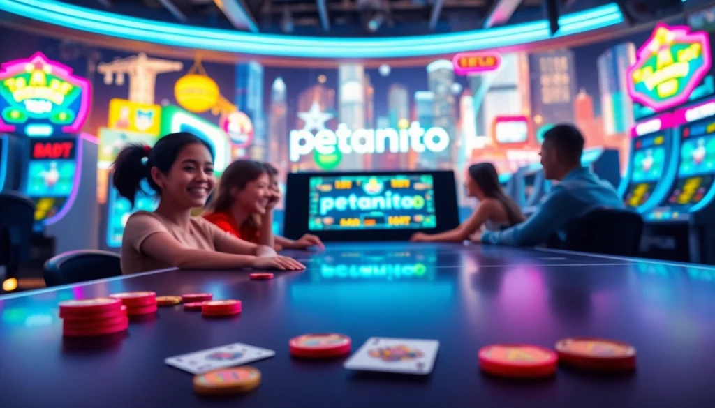 Player enjoying petanitoto games with vibrant graphics and exciting slot machines.