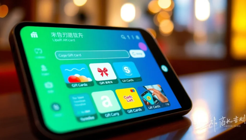 다채로운 기프트 카드와 결제 옵션을 선보이는 상품권소액결제 디지털 월렛 인터페이스.