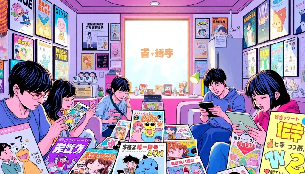 뉴토끼의 다양한 웹툰을 발견하며 즐기는 만화 팬들의 모습