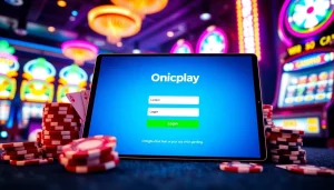 Experience the thrill of winning with Onicplay's dynamic online gambling interface showcasing vibrant casino elements.