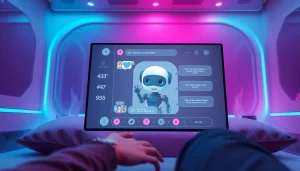 Engaging NSFW character AI interaction in a futuristic chat interface.
