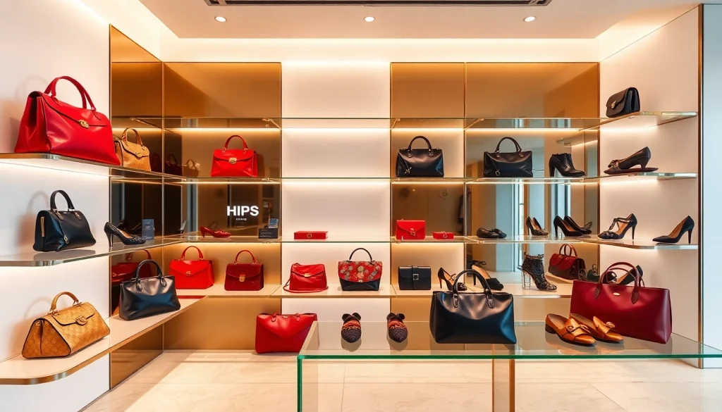 명품 이미테이션 고급 패션 액세서리의 세련된 전시 모습