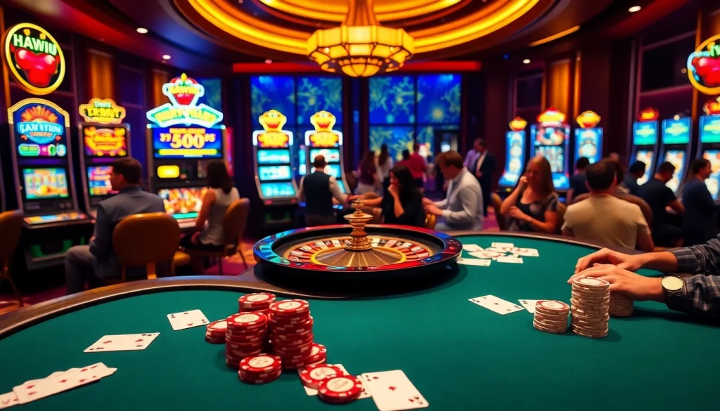 Experience the luxury of Haywin's vibrant casino with exciting poker action and lively gaming.