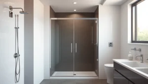 Stylish shower doors uk featured in a modern bathroom design, showcasing sleek finishes.