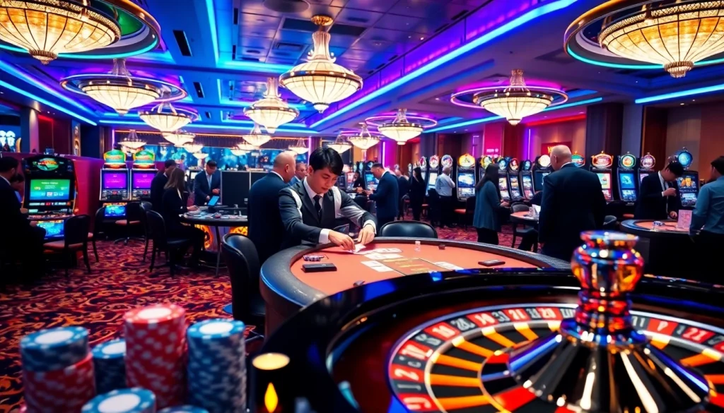 Experience high-stakes action at https:/nk88.us.com/ with a vibrant casino gaming table.