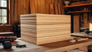 Showcasing hardwood veneer sheets arranged artistically on a workshop surface