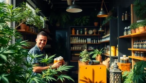 Association cannabis shop Madrid showcasing modern designs and a welcoming atmosphere with friendly staff.