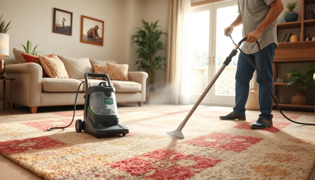 Efficient carpet cleaning roseville ca service showcasing a technician revitalizing a home's carpet.