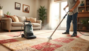 Efficient carpet cleaning roseville ca service showcasing a technician revitalizing a home's carpet.