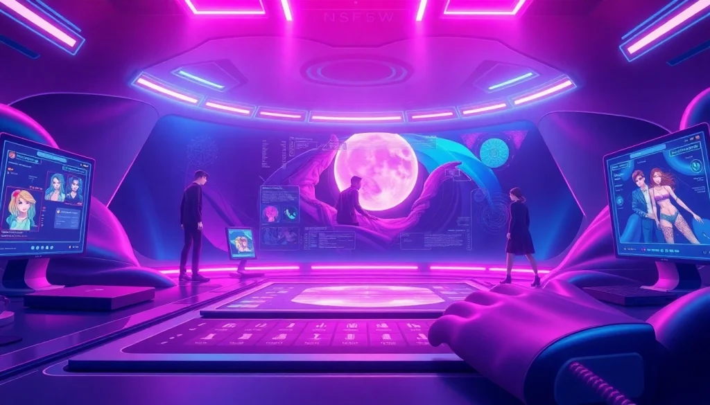 Explore the allure of NSFW AI with an interactive generator showcasing seductive digital landscapes and characters.