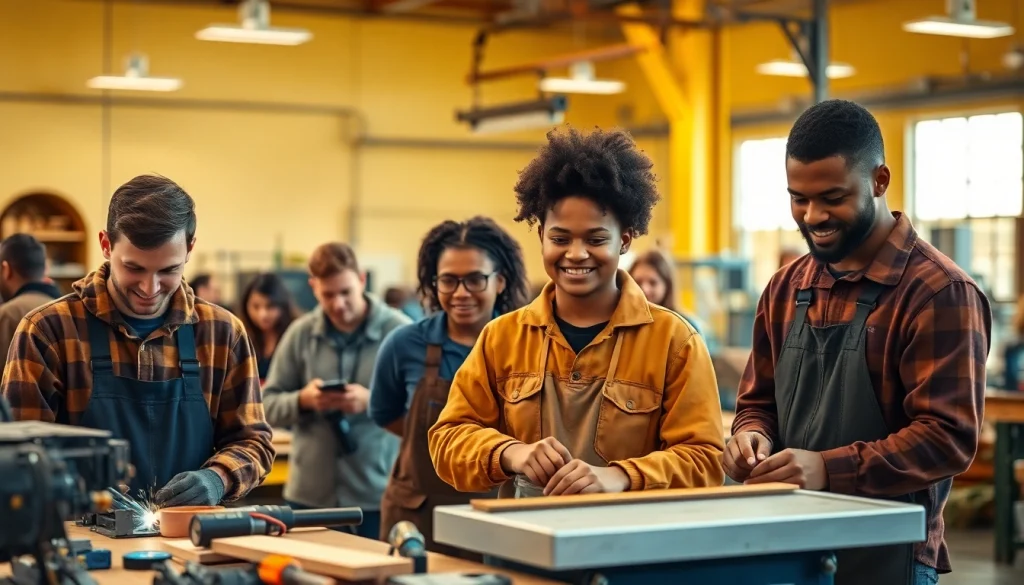 Engaged students at trade schools in Hawaii participating in hands-on vocational training.