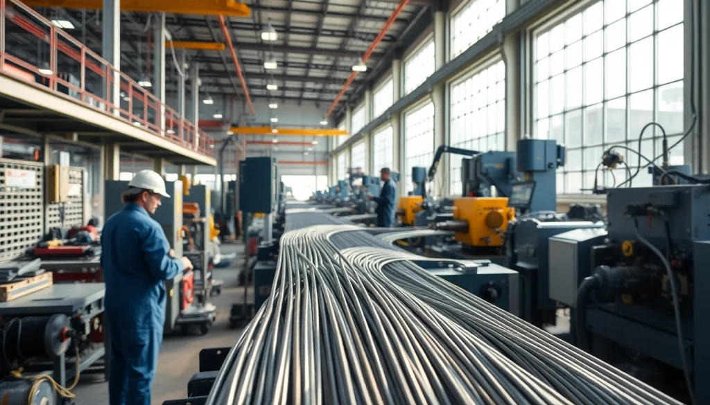 Wire Manufacturer showcasing modern production techniques in a vibrant factory setting.