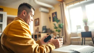 Ensure efficient heating repair north salem with a skilled technician at work in a cozy home.