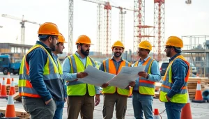 Engaged construction association South Carolina members collaborating on project plans.