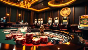 Playing html porn games at an elegant casino table with vibrant poker chips and a roulette wheel.