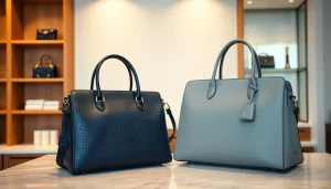 명품 이미테이션 조화롭게 진열된 고품질 가방과 세련된 인테리어를 강조합니다.