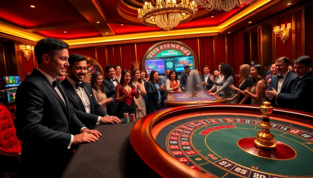 Engaging scene of players at a poker table with chips, highlighting excitement at https://gg888.info/ casino.