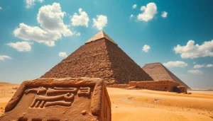 Explore the grandeur of piraminds with a detailed aerial view of the Great Pyramid of Giza.